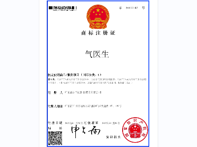 鑫钻气医生第6类电子注册证