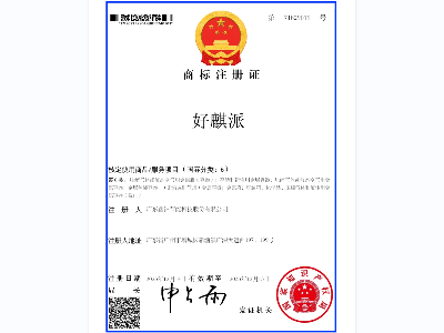 鑫钻好麒派第6类电子注册证
